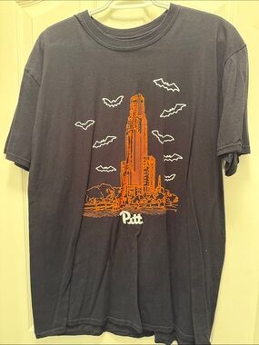 Pitt: Black Graphic Tower Tee - Men's Shirt